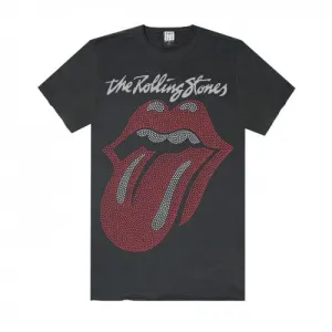 Amplified Mens Tongue The Rolling Stones Diamante Logo T-Shirt