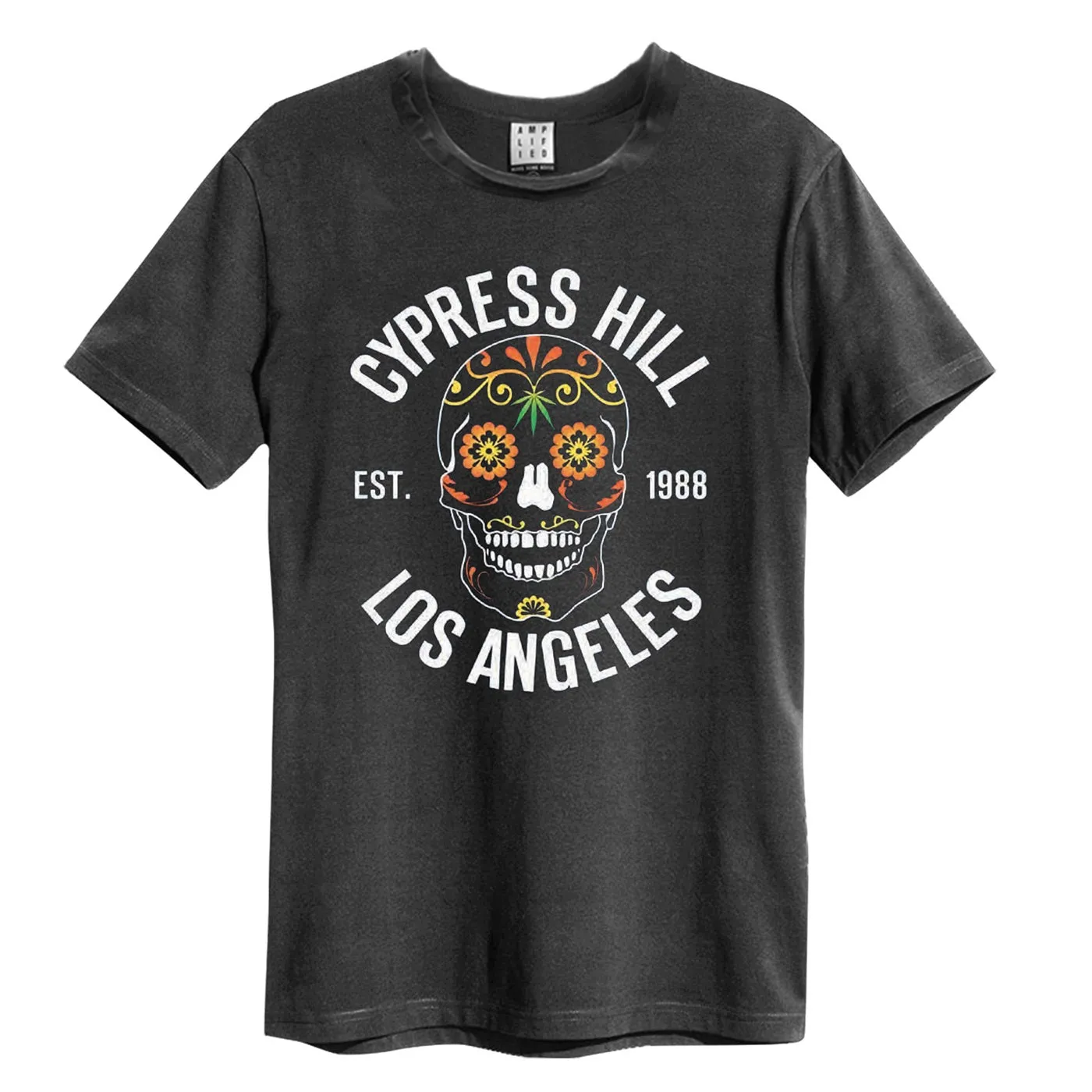 Amplified Unisex Adult Floral Skull Cypress Hill T-Shirt