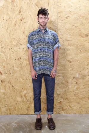 Blue Patterned Pierre Cardin Shirt