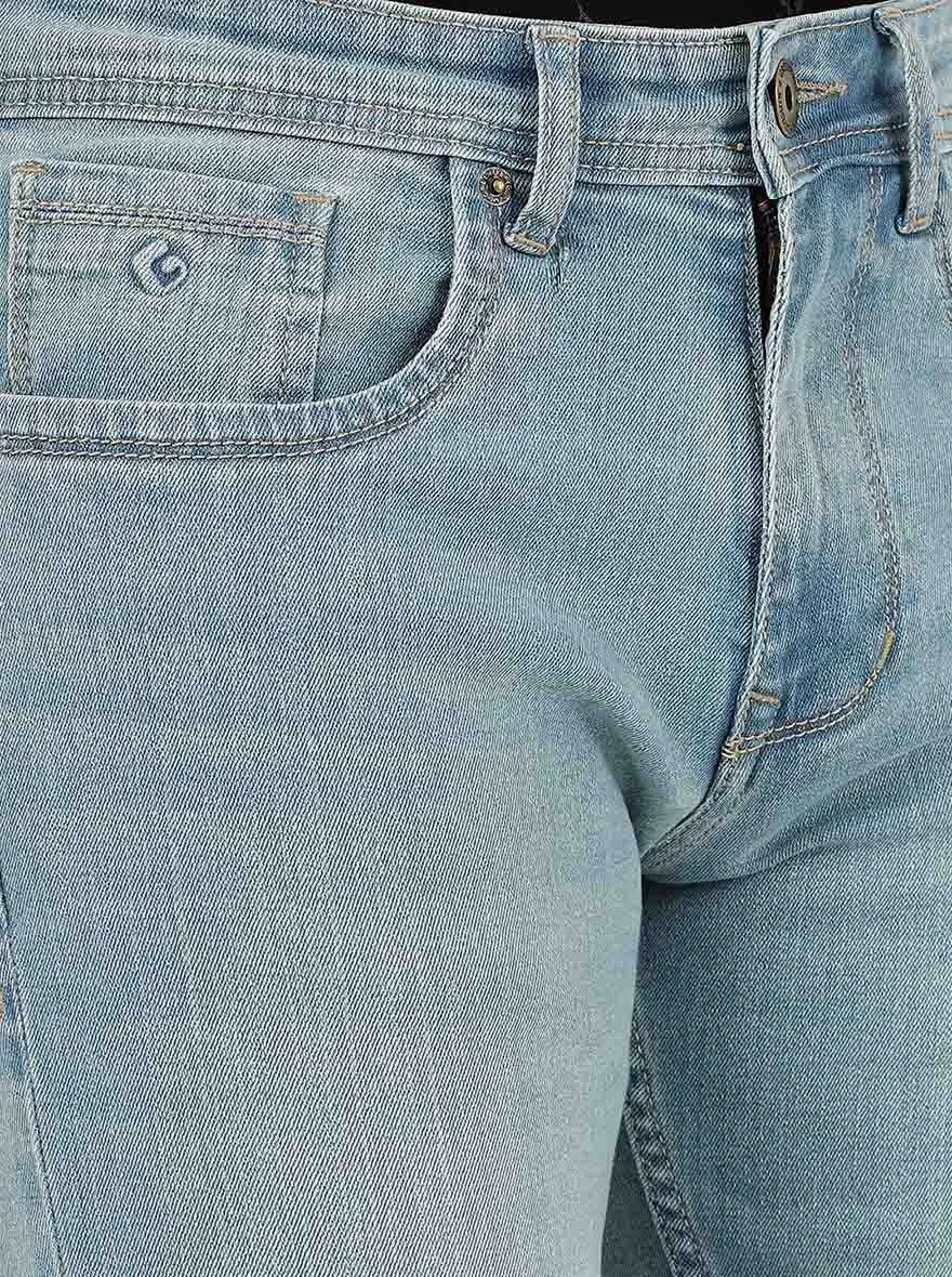 Brittany Blue Striped Straight Fit Jeans | Greenfibre