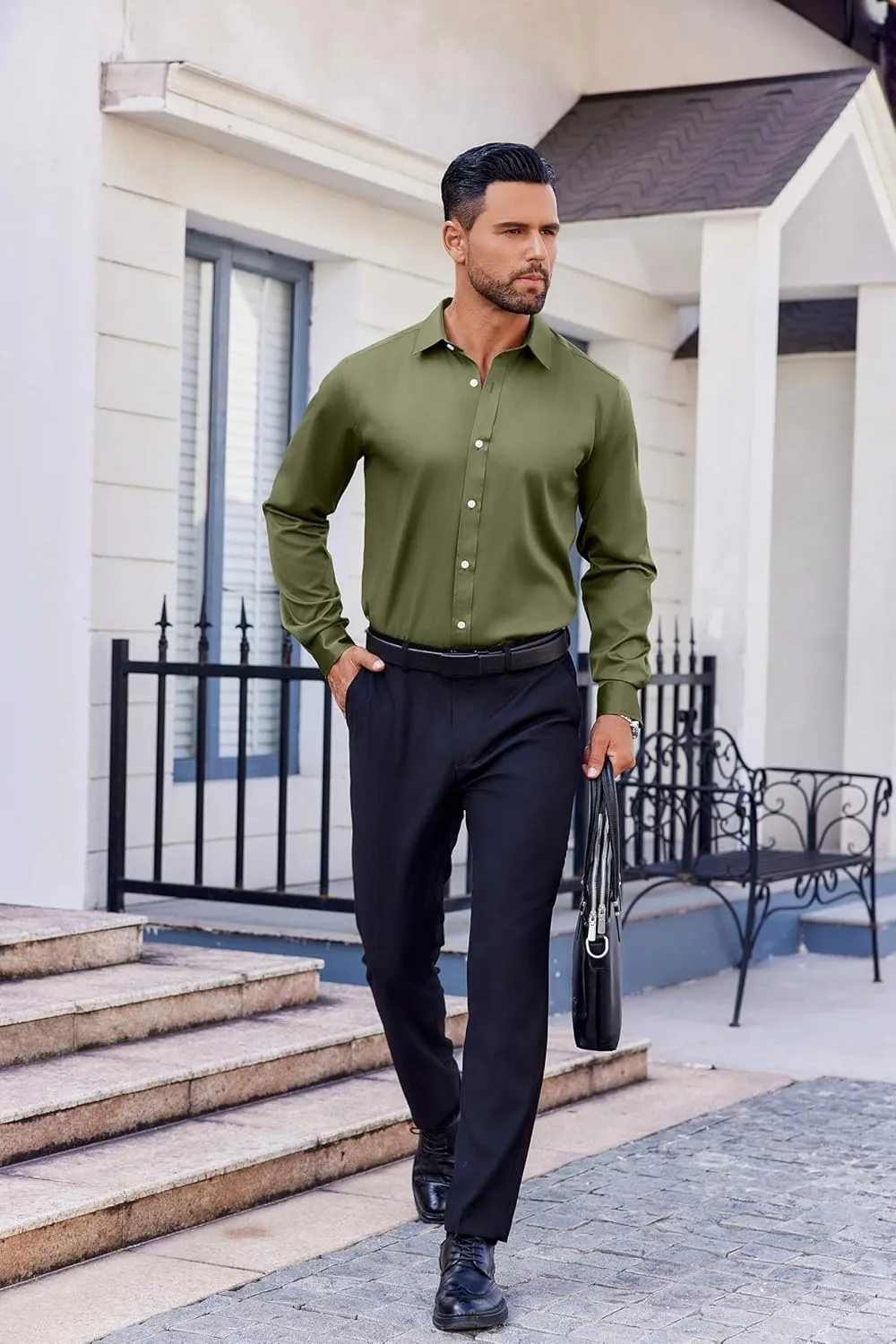COOFANDY Mens Dress Shirt Long Sleeve Wrinkle Free Formal Shirts Business Casual Button Down Shirts