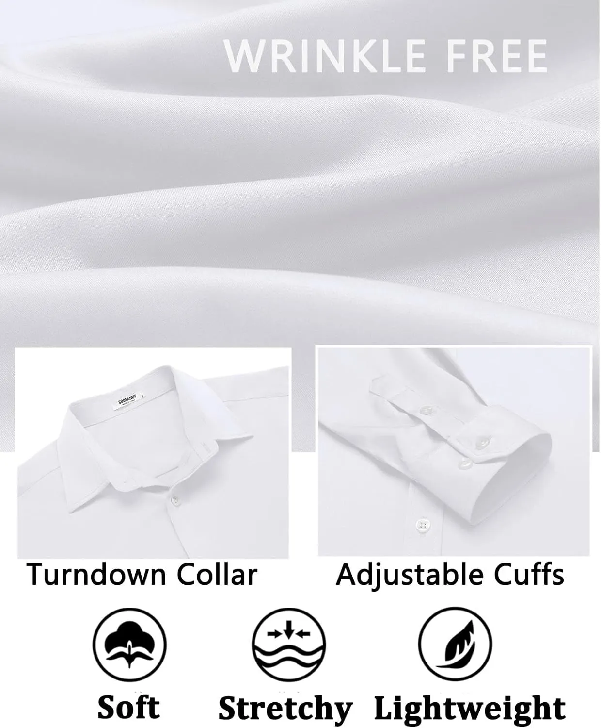 COOFANDY Mens Dress Shirt Long Sleeve Wrinkle Free Formal Shirts Business Casual Button Down Shirts