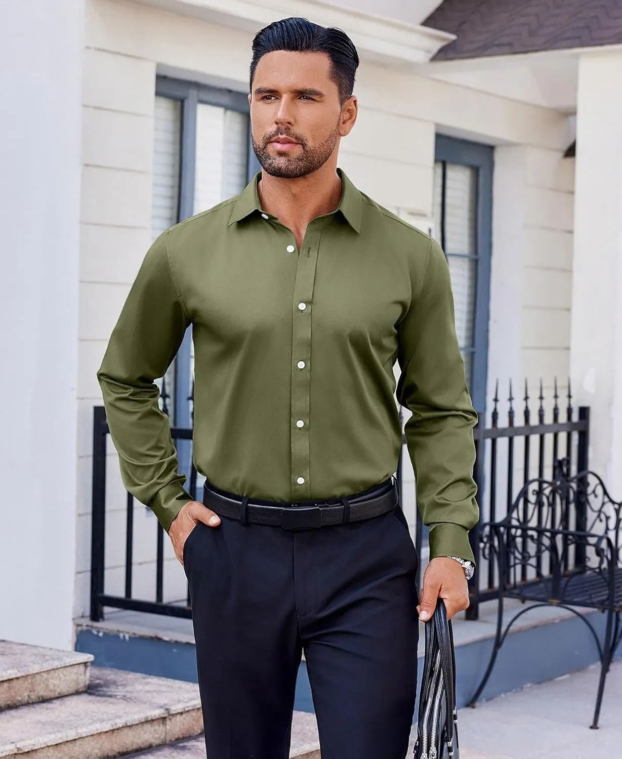 COOFANDY Mens Dress Shirt Long Sleeve Wrinkle Free Formal Shirts Business Casual Button Down Shirts