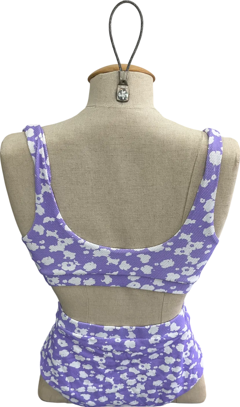 Cossie   Co Purple High Waisted Patterned Bikini UK 8