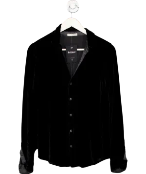 Free People Black Marianne Velvet Shirt UK S