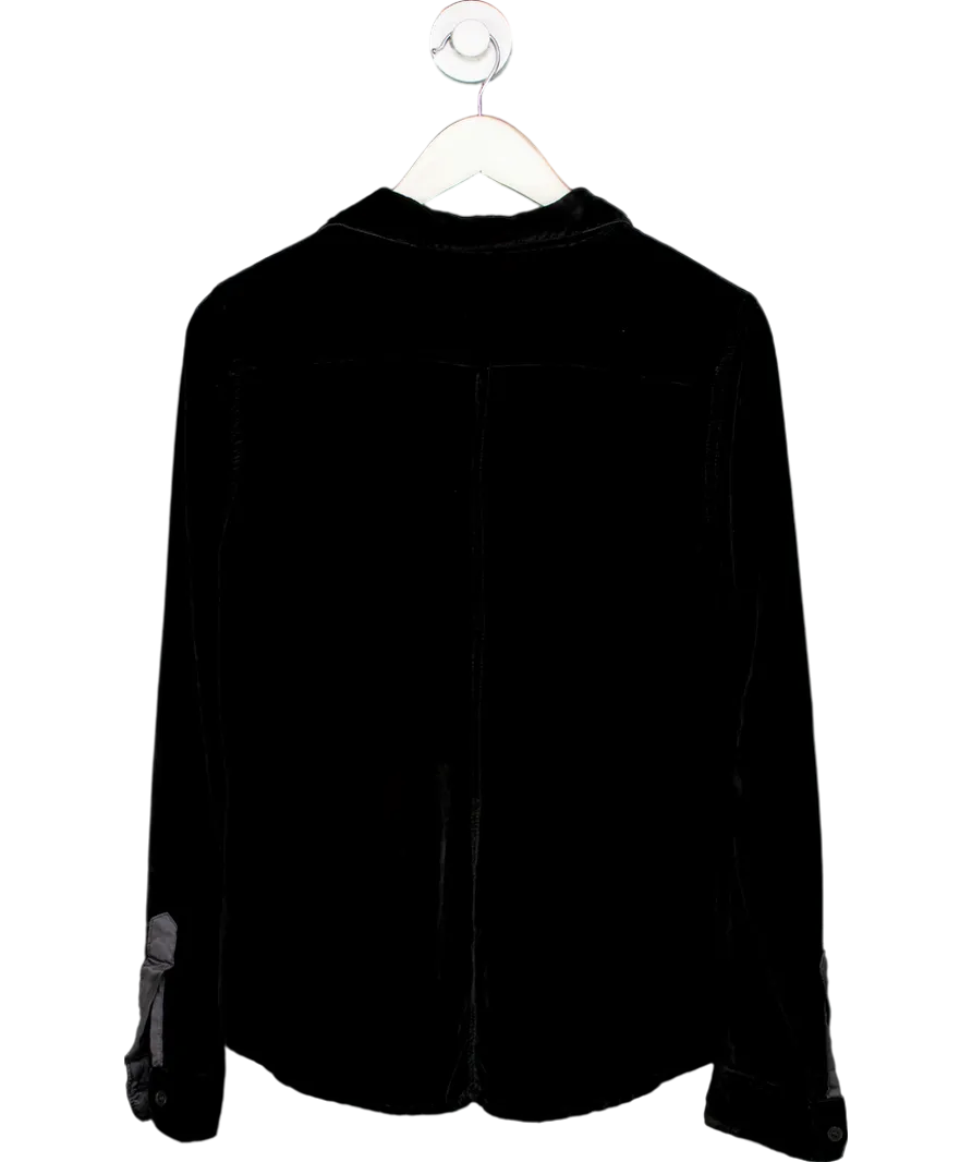 Free People Black Marianne Velvet Shirt UK S