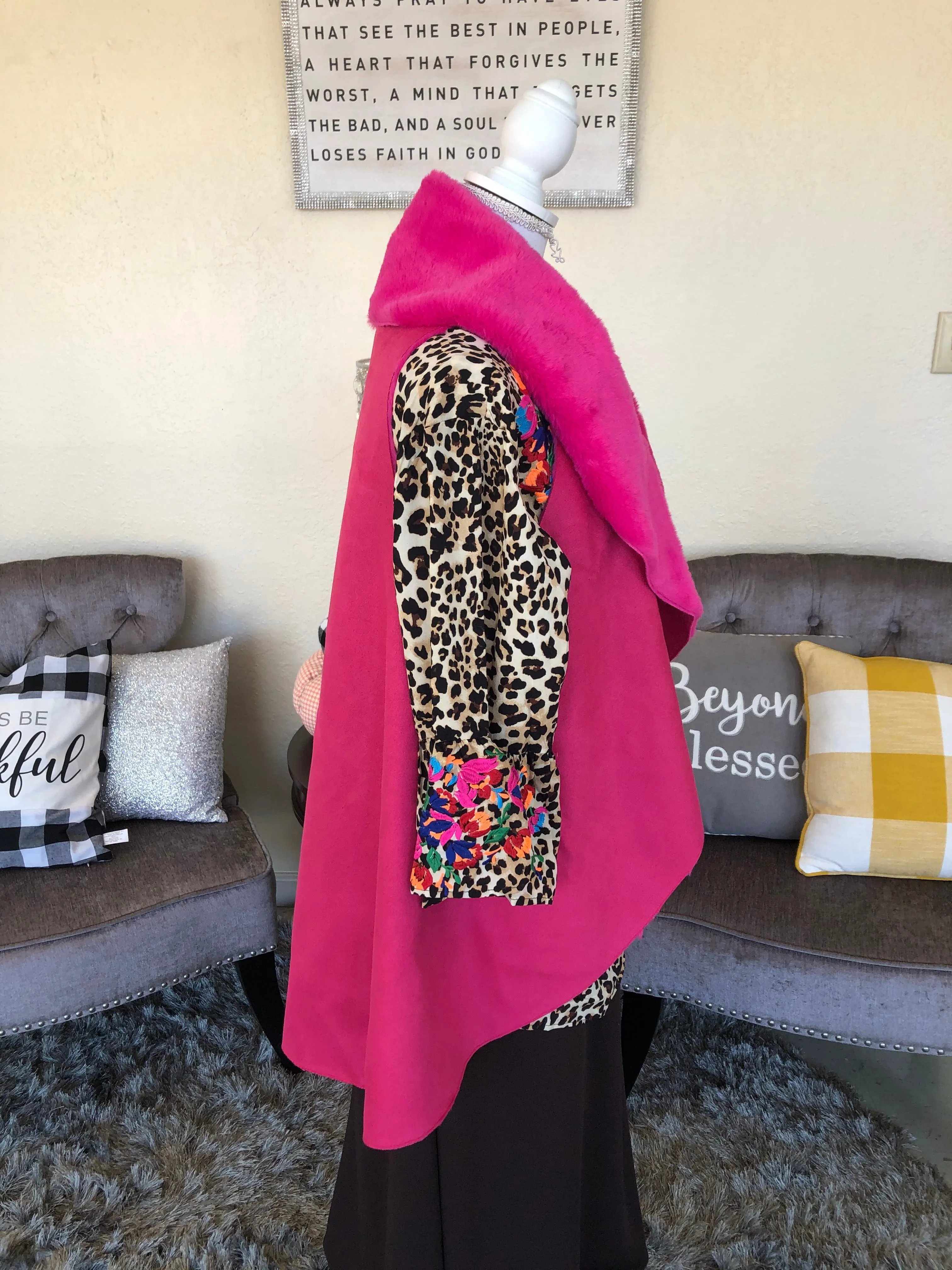 Fuchsia Faux Fur Vest