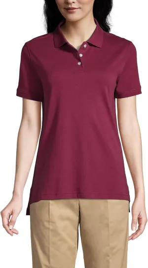 Lands' End School Uniform Women's Short Sleeve Interlock Polo Shirt