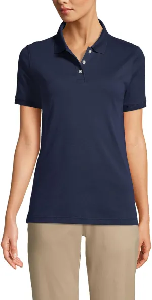 Lands' End School Uniform Women's Short Sleeve Interlock Polo Shirt