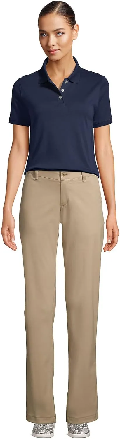 Lands' End School Uniform Women's Short Sleeve Interlock Polo Shirt