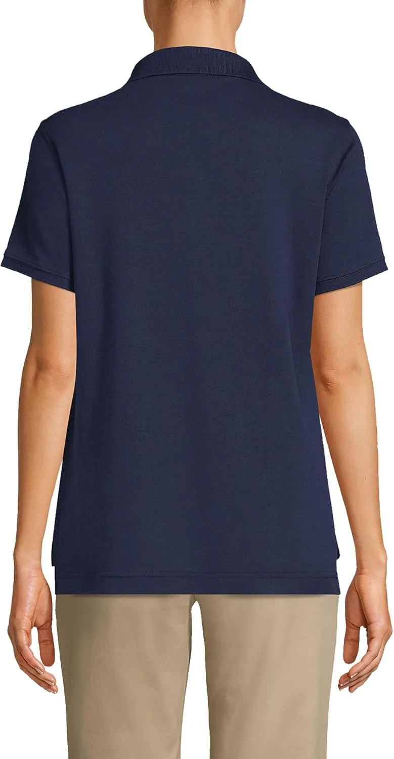 Lands' End School Uniform Women's Short Sleeve Interlock Polo Shirt