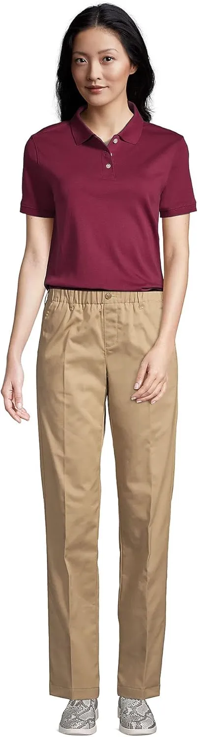 Lands' End School Uniform Women's Short Sleeve Interlock Polo Shirt