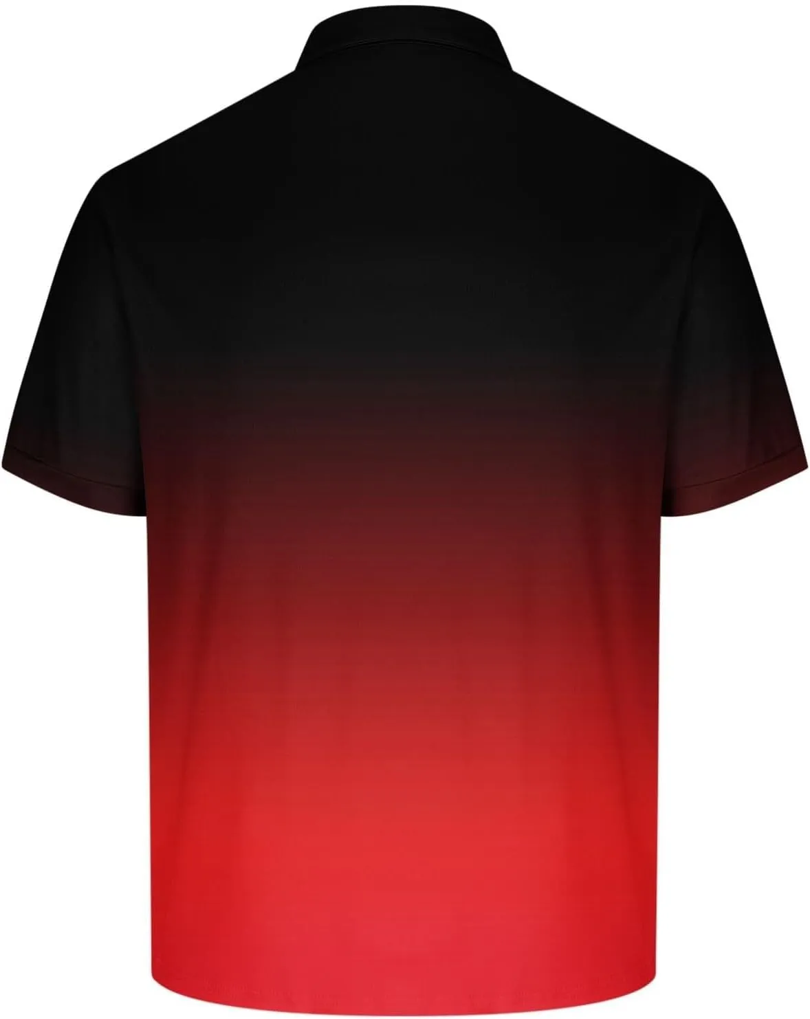 Mens Casual Polo Shirts Gradient Color Button up Short Sleeve T-Shirt Novelty Summer Fitness Gym Athletic Active Tops