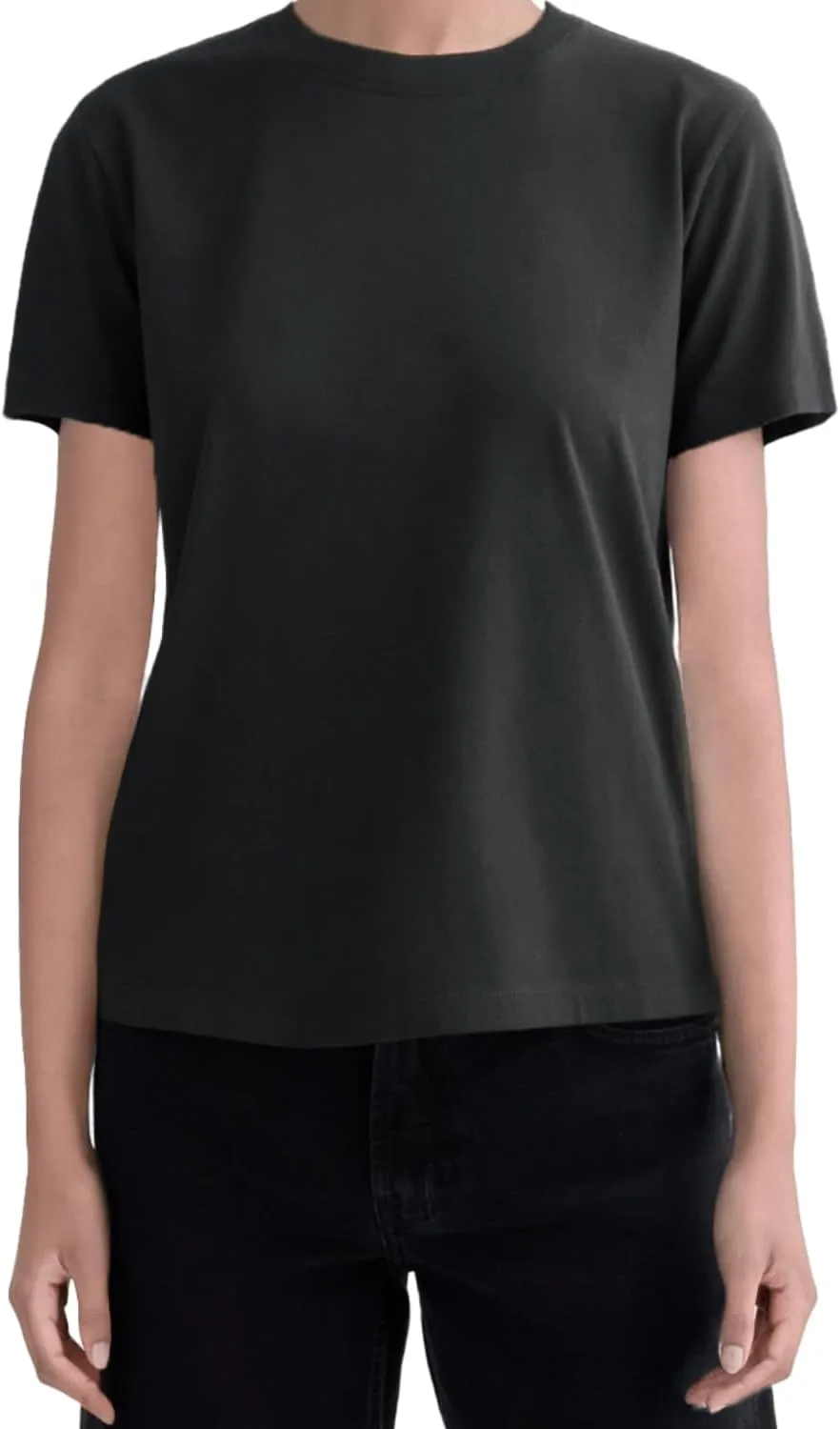 MetHera Women's 100% Cotton Crew Neck T-Shirt - Soft Relaxed Fit Box Cut Casual Tee