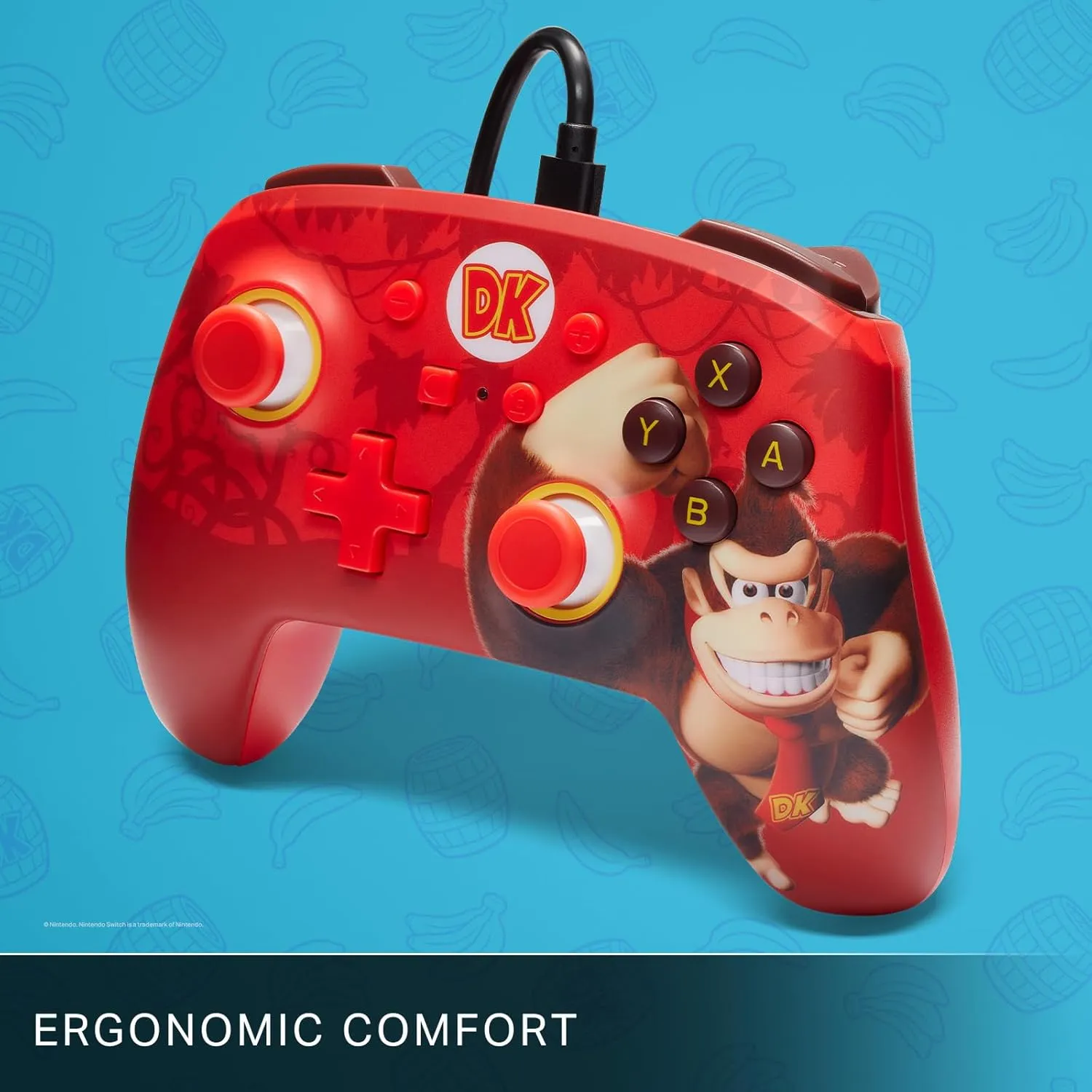 PowerA Enhanced Wired Controller for Nintendo Switch - Donkey Kong Flex, Gamepad, game controller, wired controller, officially licensed