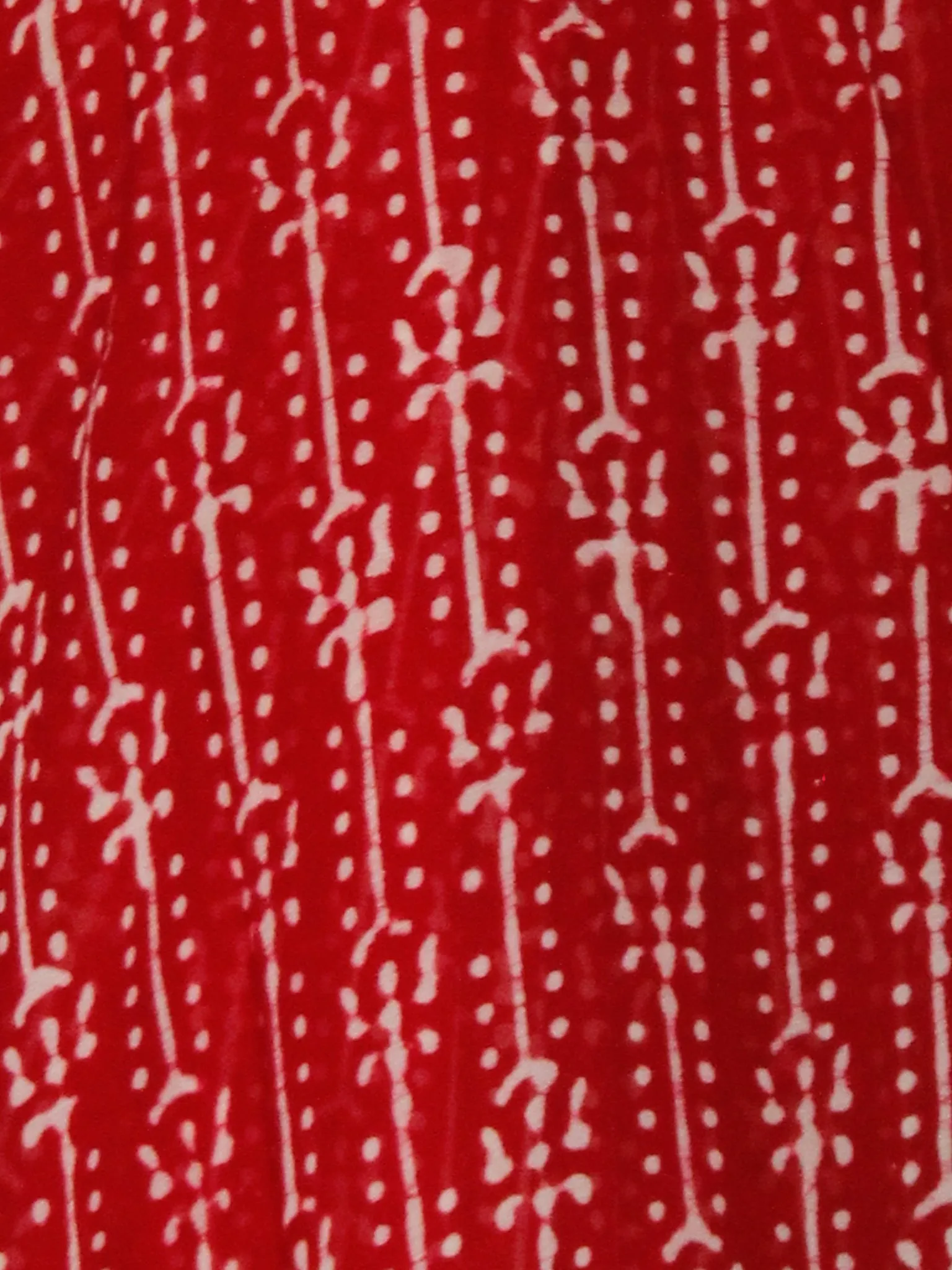 Red White Hand Block Printed Chiffon Saree with Zari Border - S031703118