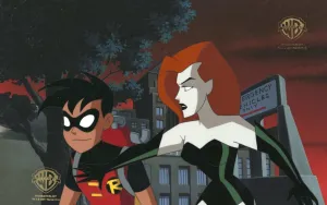 The New Batman Adventures Original Production Cel on Original Background: Robin and Poison Ivy