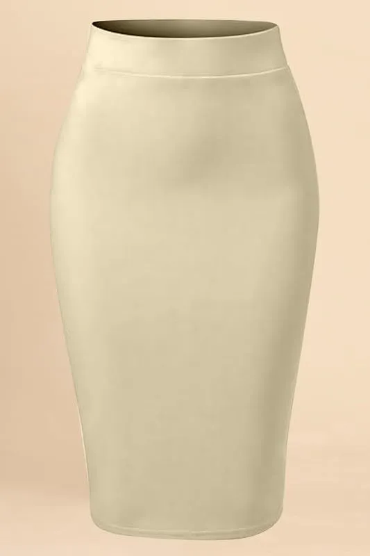 TRENDMALLS Women's High Waist Stretch Below Knee Suit Pencil Skirts for Women