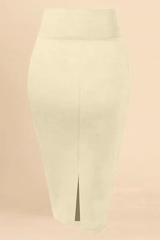 TRENDMALLS Women's High Waist Stretch Below Knee Suit Pencil Skirts for Women