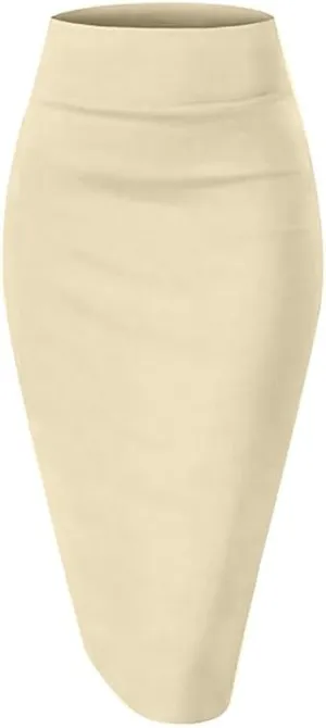 TRENDMALLS Women's High Waist Stretch Below Knee Suit Pencil Skirts for Women