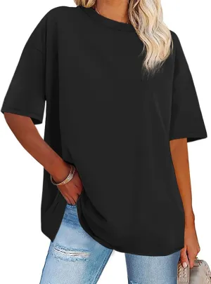 Womens Oversized Tshirt Graphic Tees Crew Neck Summer Short Sleeve Loose Fit Tops